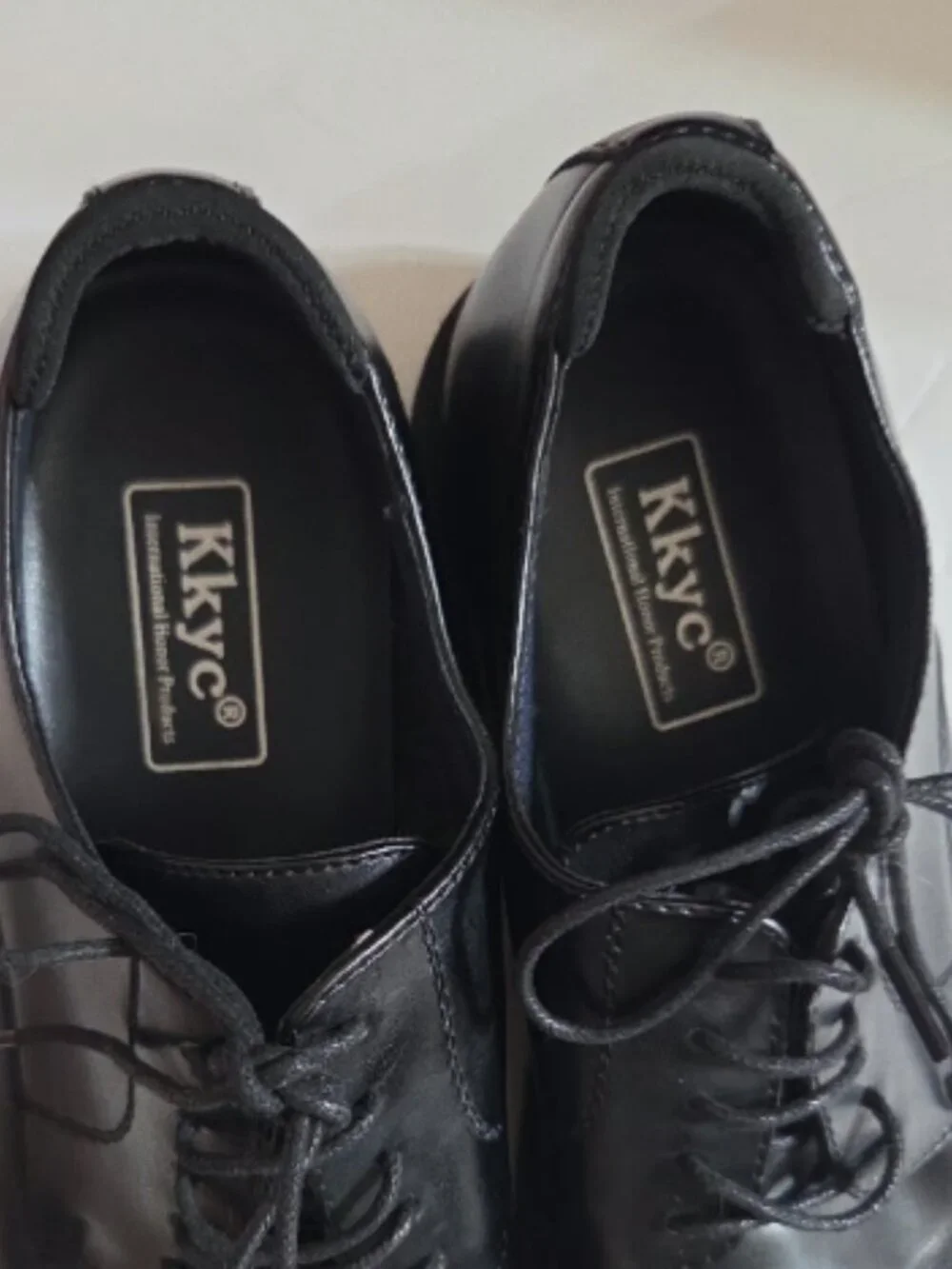 KKVC Men's Black Lace-Up Oxford Dress Shoes